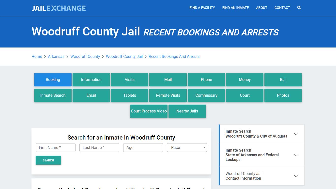 Woodruff County Jail Recent Bookings And Arrests - Jail Exchange