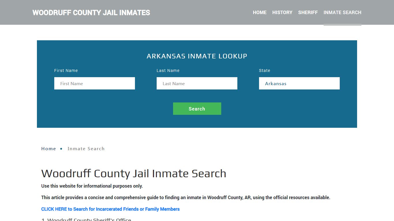 Woodruff County, AR Detainee Lookup